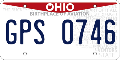 OH license plate GPS0746