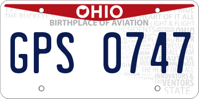 OH license plate GPS0747