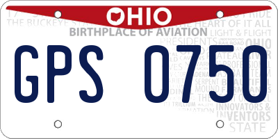 OH license plate GPS0750