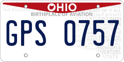 OH license plate GPS0757