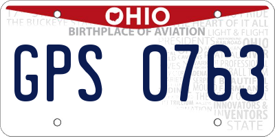 OH license plate GPS0763