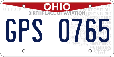 OH license plate GPS0765