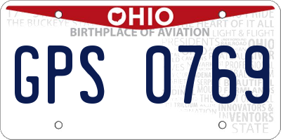 OH license plate GPS0769