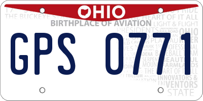 OH license plate GPS0771