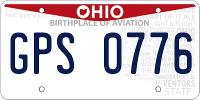 OH license plate GPS0776