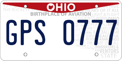 OH license plate GPS0777