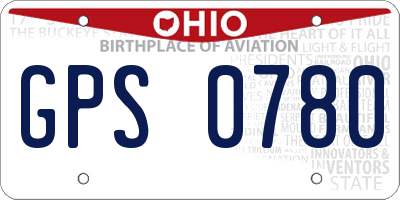 OH license plate GPS0780