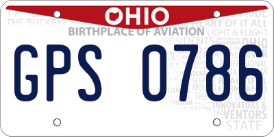 OH license plate GPS0786