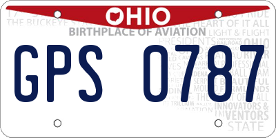 OH license plate GPS0787