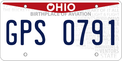 OH license plate GPS0791