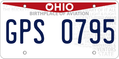 OH license plate GPS0795