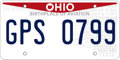 OH license plate GPS0799