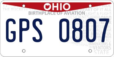 OH license plate GPS0807