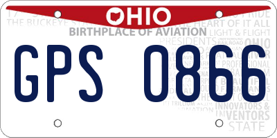 OH license plate GPS0866