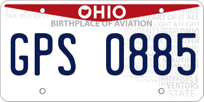 OH license plate GPS0885