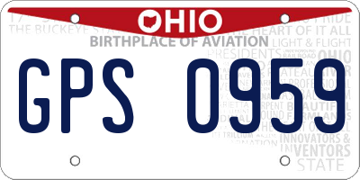 OH license plate GPS0959