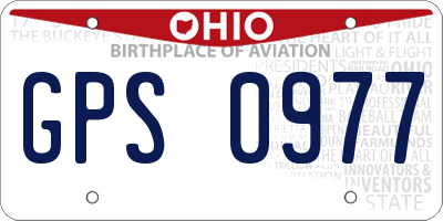 OH license plate GPS0977