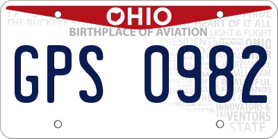OH license plate GPS0982