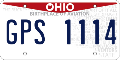 OH license plate GPS1114
