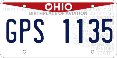 OH license plate GPS1135
