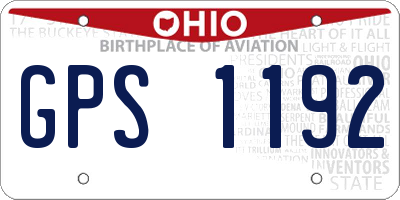 OH license plate GPS1192