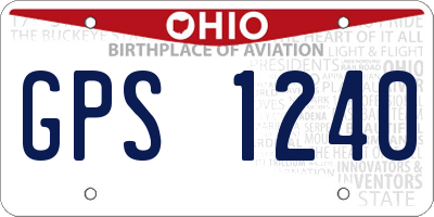 OH license plate GPS1240