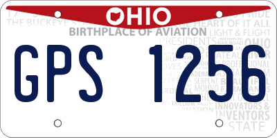 OH license plate GPS1256