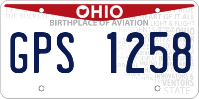 OH license plate GPS1258