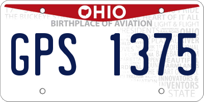 OH license plate GPS1375