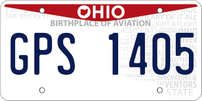 OH license plate GPS1405