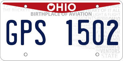 OH license plate GPS1502