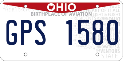 OH license plate GPS1580