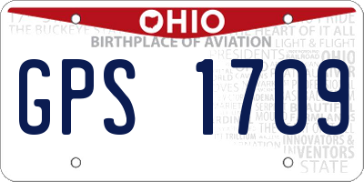 OH license plate GPS1709