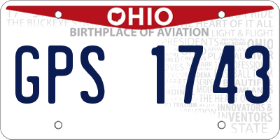 OH license plate GPS1743