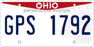 OH license plate GPS1792