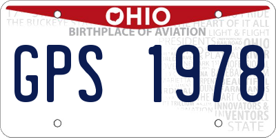 OH license plate GPS1978