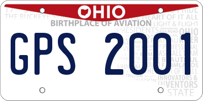 OH license plate GPS2001