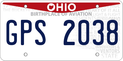 OH license plate GPS2038