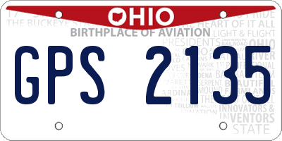 OH license plate GPS2135