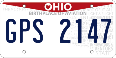 OH license plate GPS2147