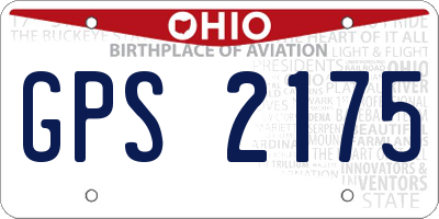 OH license plate GPS2175