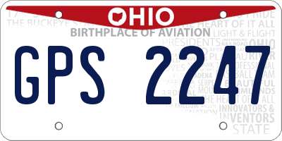 OH license plate GPS2247