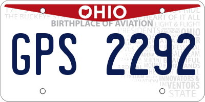OH license plate GPS2292