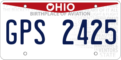 OH license plate GPS2425