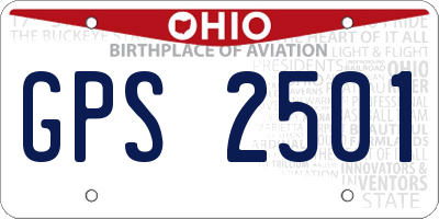 OH license plate GPS2501