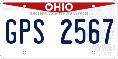 OH license plate GPS2567