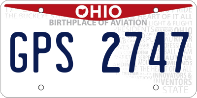 OH license plate GPS2747