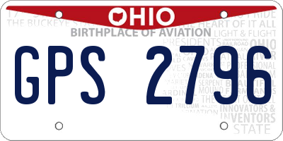 OH license plate GPS2796