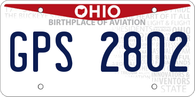 OH license plate GPS2802