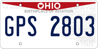 OH license plate GPS2803